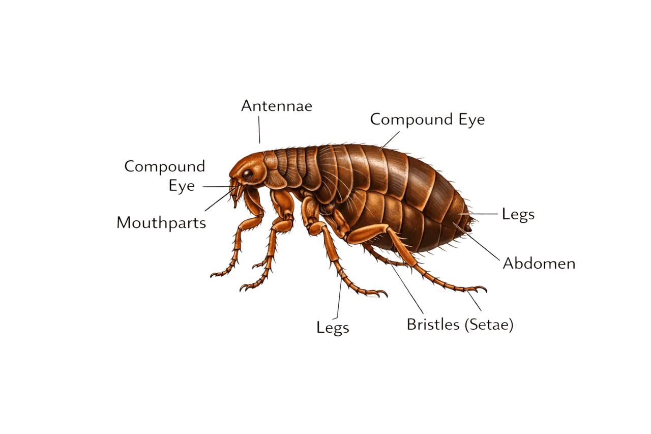 Flea anatomy diagram