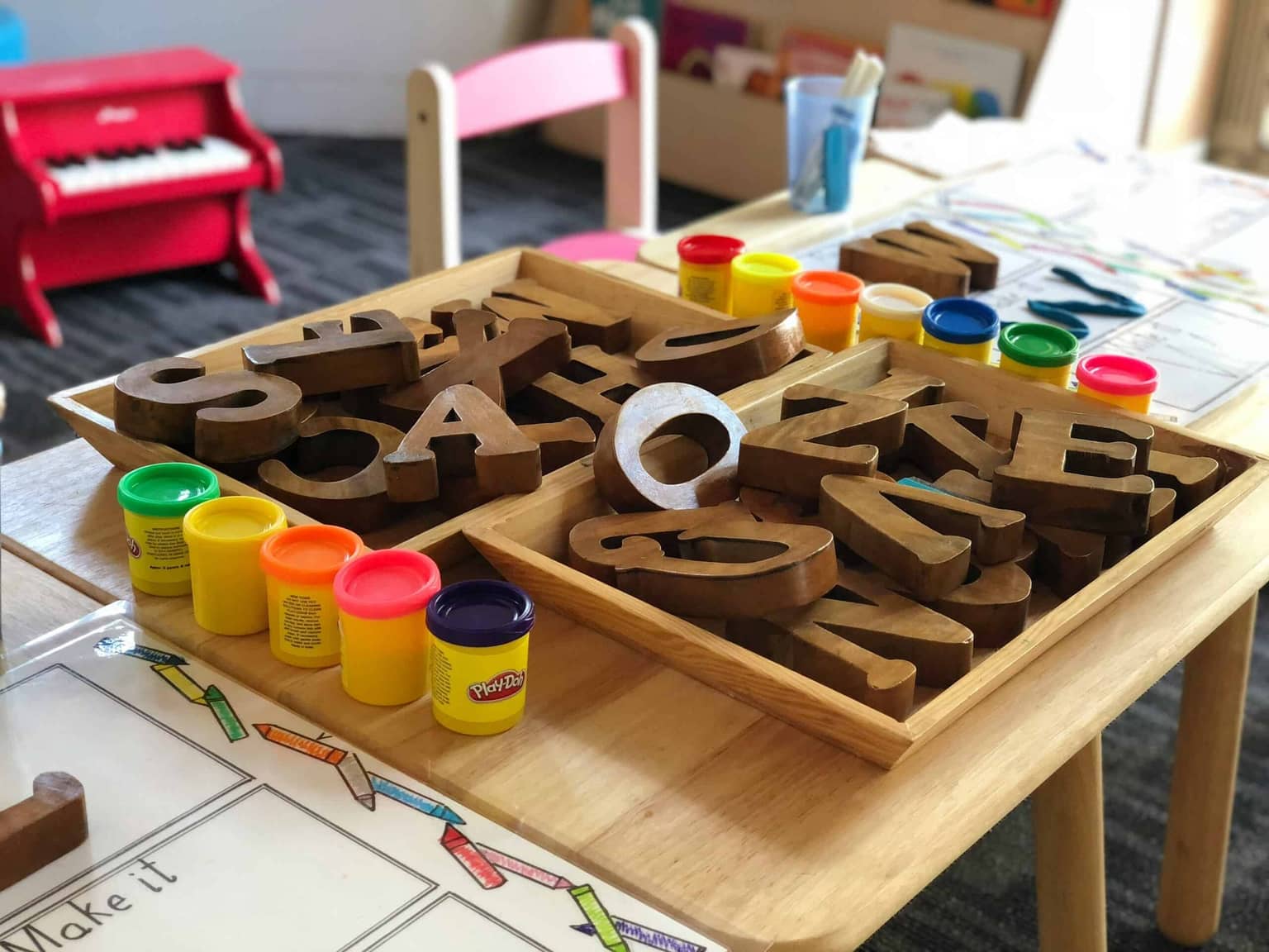 Wooden alphabet blocks