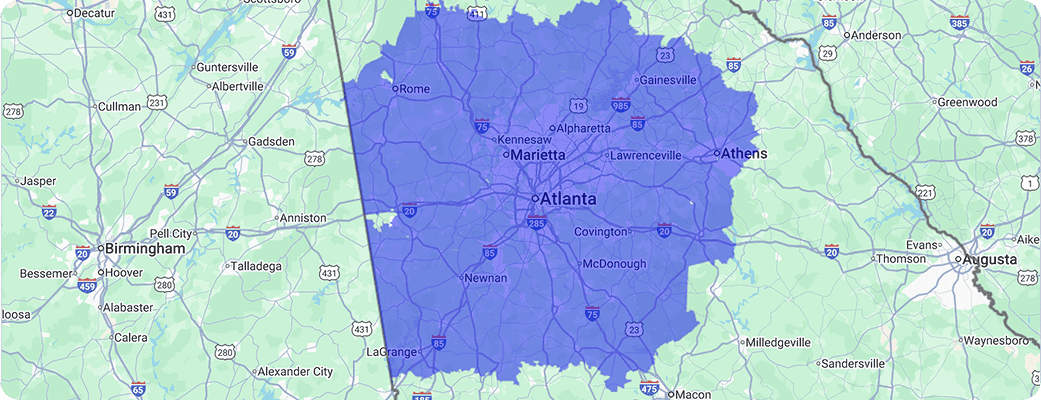 Hawx Atlanta service area map
