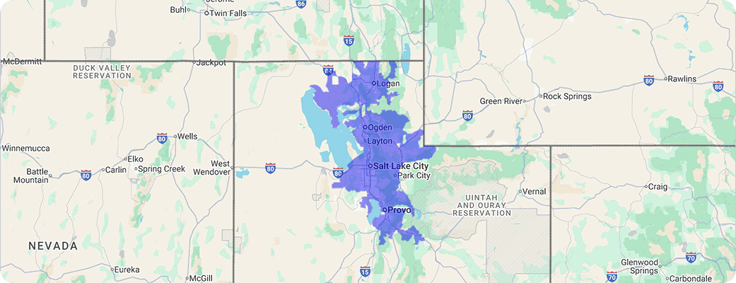 Hawx Salt Lake City service area map