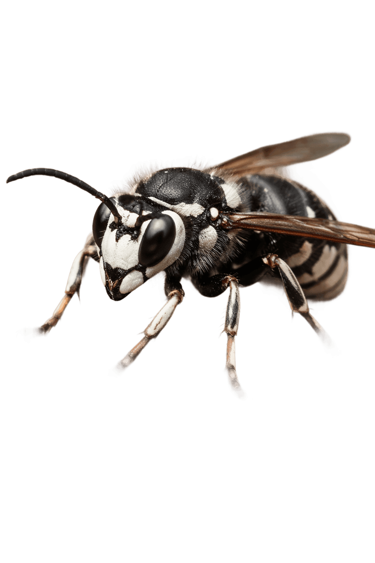 Close-up of a bald-faced hornet