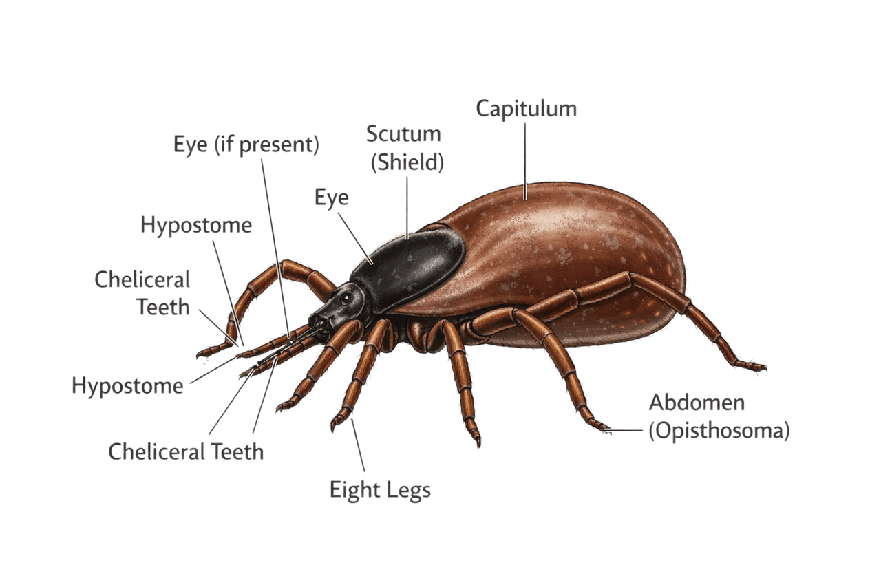 Tick identification close-up