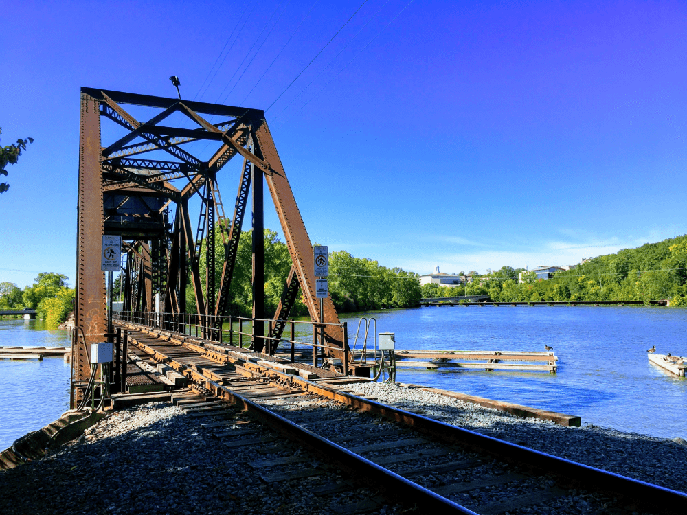 Appleton Wisconsin bridge on the water
